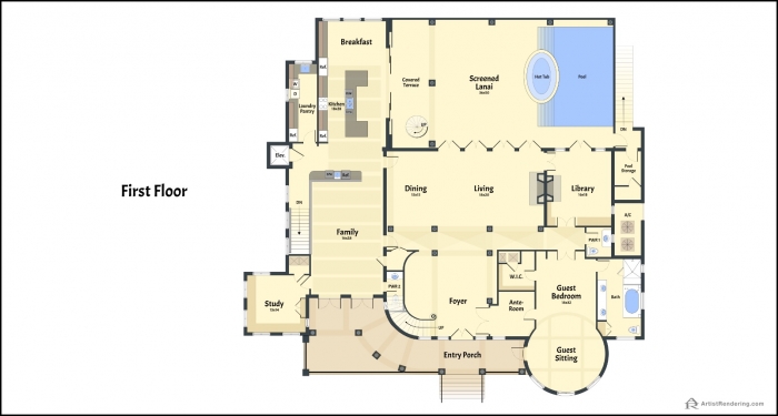 Casey Key - Color Floor Plans